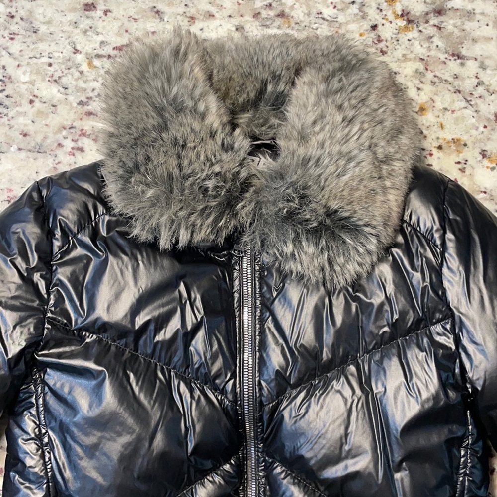 Jordan Craig Black Puffer Coat with Fur